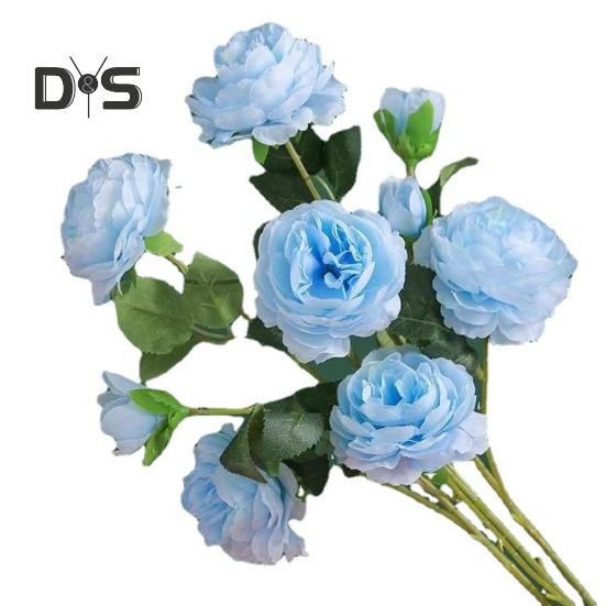 Easy Care Fake Flower Green Leaves Attractive Wedding Bouquet Artificial Peony Flower