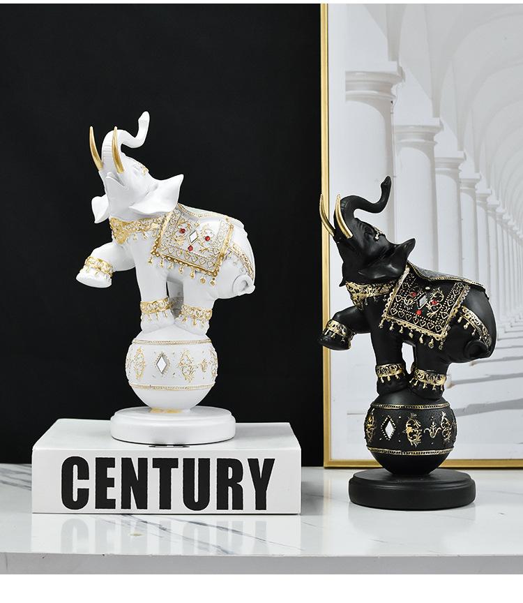 26cm Resin Elephants Wildlife Statue Sculpture Decoration Abstract Animal Figurine Room Desk Home Interior Decorating Gift