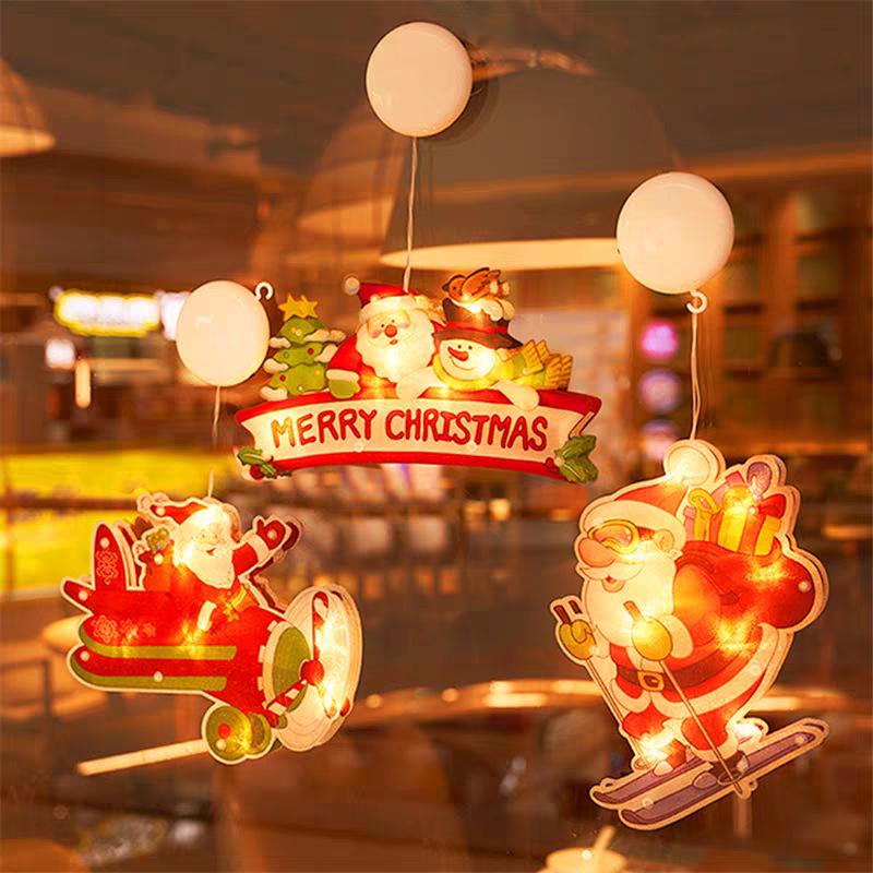 Grenzüberschreitende Weihnachts-Saugnapflichter: Weihnachtsmann, Rentier & Baumdekorationen für Schaufenster und Feiertagsatmosphäre