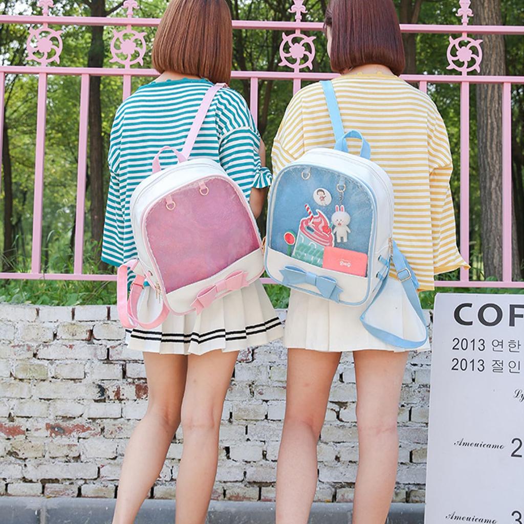 Vinyl Ita Bag with Large Perfect for Kids and Plush Favorite and Live Performances [Queen-b] Backpack/Ita Ribbon, Cute, Capacity, Clear, Otaku, Toys,
