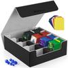 Mlikero Deck Case Card Large Holds 2400 Trading Card Magnetic Trading Card Storage Includes 10 Dividers and 4 Foam Compatible with Duel and Various