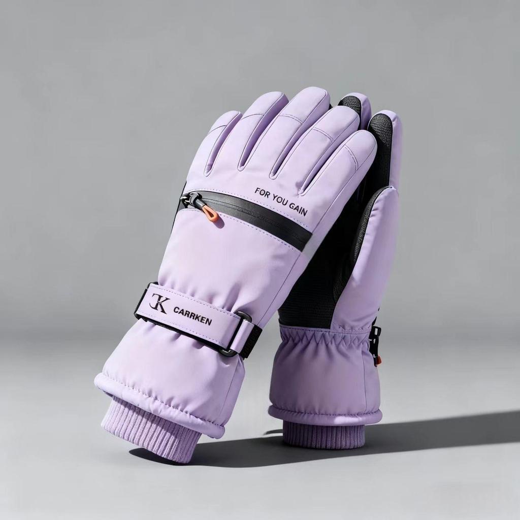 Unisex Polar Astarlı Kayak Eldivenleri: Erkek & Kadın Kayak Eldivenleri, Kadın Öğrenci Kayak Eldivenleri, Dış Mekan Elektrikli Bisiklet Eldivenleri, Erkek Kışlık Parmaksız Eldivenler