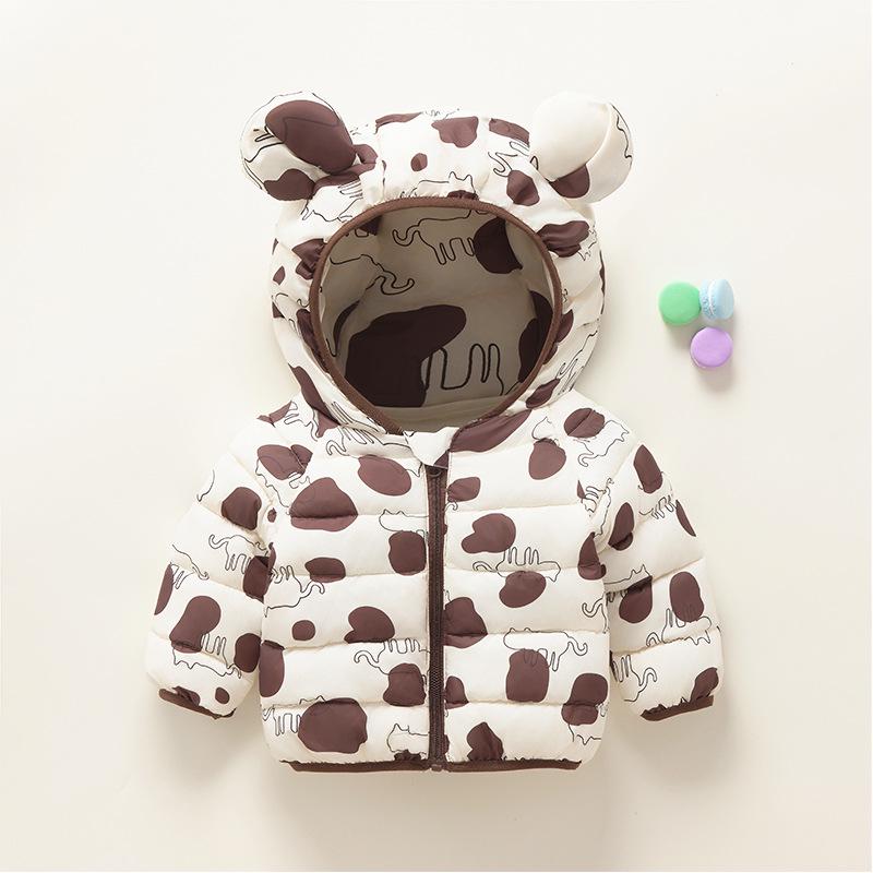 Kinder Kapuzenjacke mit Baumwollfutter - Warmer Cartoon-Print für Jungen & Mädchen im Herbst/Winter