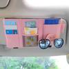 Car Sun Visor Organizer Multi-Pocket Pouch Car Sun Visor Organizer Zipper Type Card Holder Storage Auto Interior Accessories