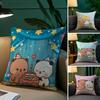 Cute Cartoon Characters Bubu & Dudu Pillow Case Comfort Sofa Bed Silky Elegant Invisible Zipper Decorative Cushion Cover