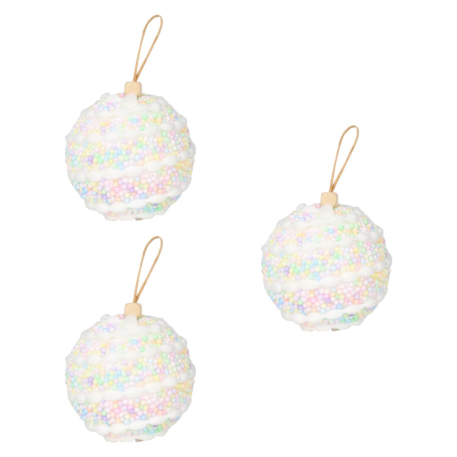 

3x Christmas Ball Ornaments Xmas Decor DIY Classic Gift 8 cm Pendant Drop for белый