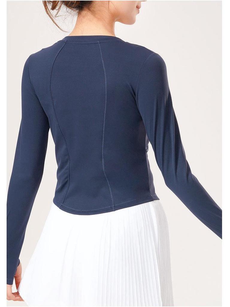 Lulu Slimming Long-Sleeve Yoga T-Shirt: Autumn/Winter Round Neck, High Elastic Slim Fit