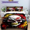 3pcs Headphones of Death Pattern Bedding Three-Piece Set (1 Cover + 2 Pillowcases, No Fillings), This Printed Bedding Set Is