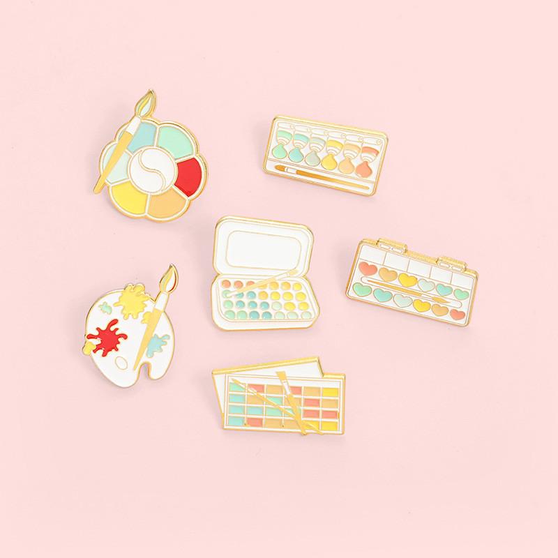 Unique Geometric Design Alloy Brooch Palette Pin Fashionable Clothing Accessory