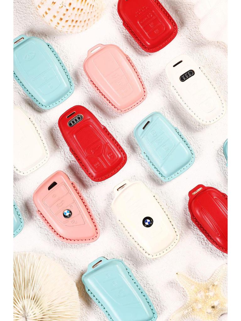 Women's Genuine Leather Bow Key Cover for Mercedes-Benz - Internet Celebrity Style