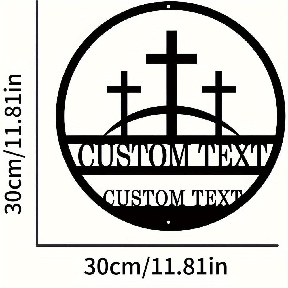 Custom Three Crosses Metal Sign Christian Wall Art Vintage Home Decor