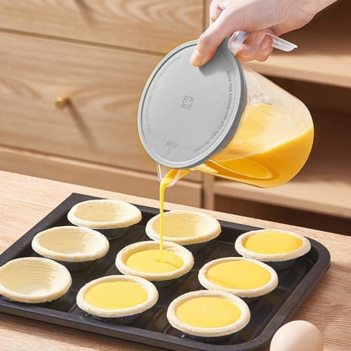 Transparent Measuring Cup - 1000ml Multifunctional Filter Measuring Cup with Egg and Milk Whisk, Graduated Measuring Cup, 4 Capacity Units, Mixing Ket