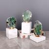 Natural Green Fluorite Crafts Sculpture Crystal Base Ornaments Desk Decoration Modern Crystal Artwork Room Aesthetics Decor
