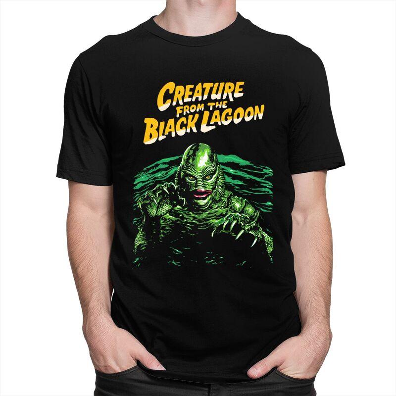 Custom Creature From The Black Lagoon T Shirts Short Sleeve Cotton Tshirt Leisure Halloween Horror Movie Tee Slim Fit Clothing