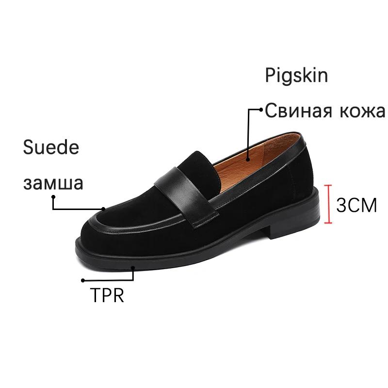 Fashion New Spring Sheep Suede Women Shoes Retro Round Toe Loafers Casual Thick Heel Slip-On Shoes for Women Zapatos Mujer Women Pumps