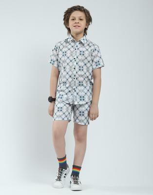 Boys Regular Fit Printed Half Sleeve Bermuda Set