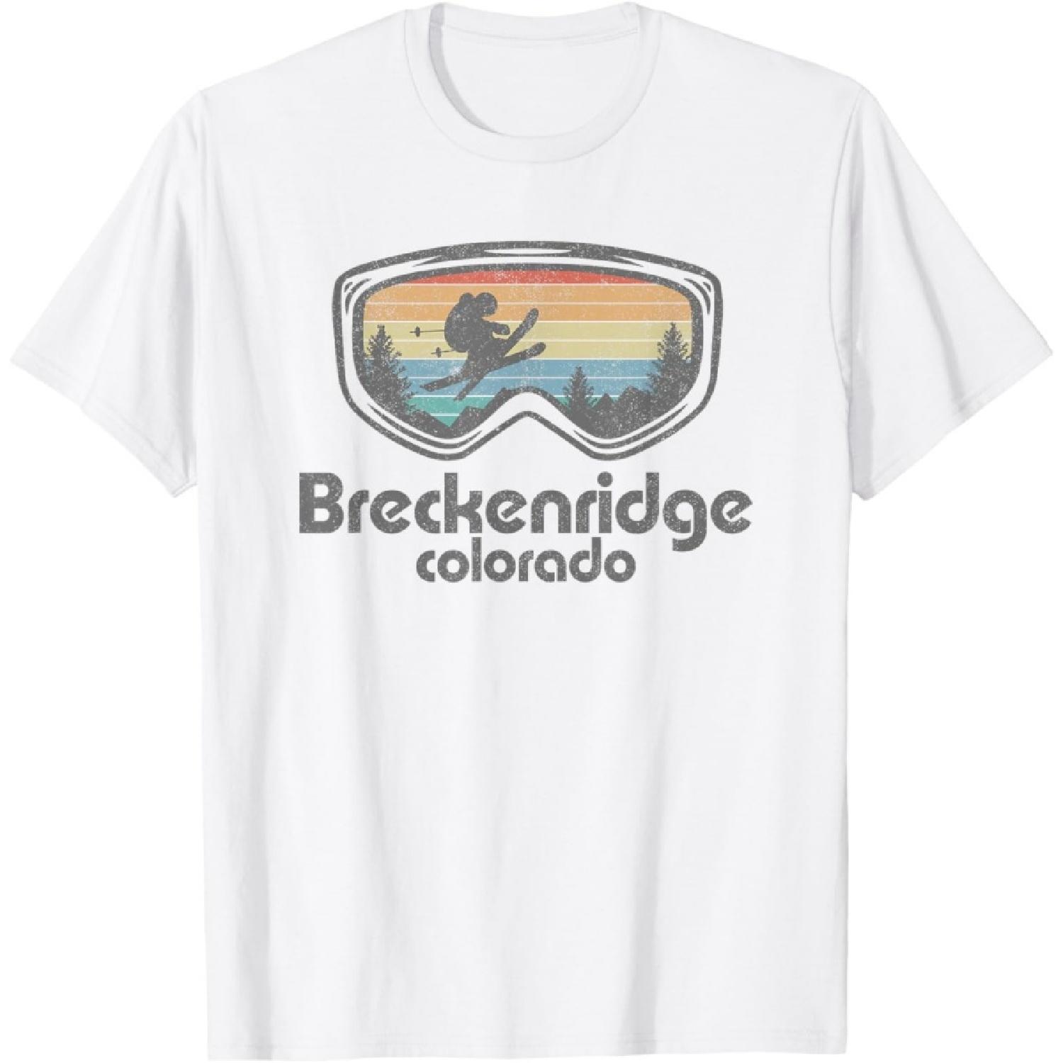 Breckenridge Colorado Ski Mountain Skiing Retro Skier Gift T-Shirt S