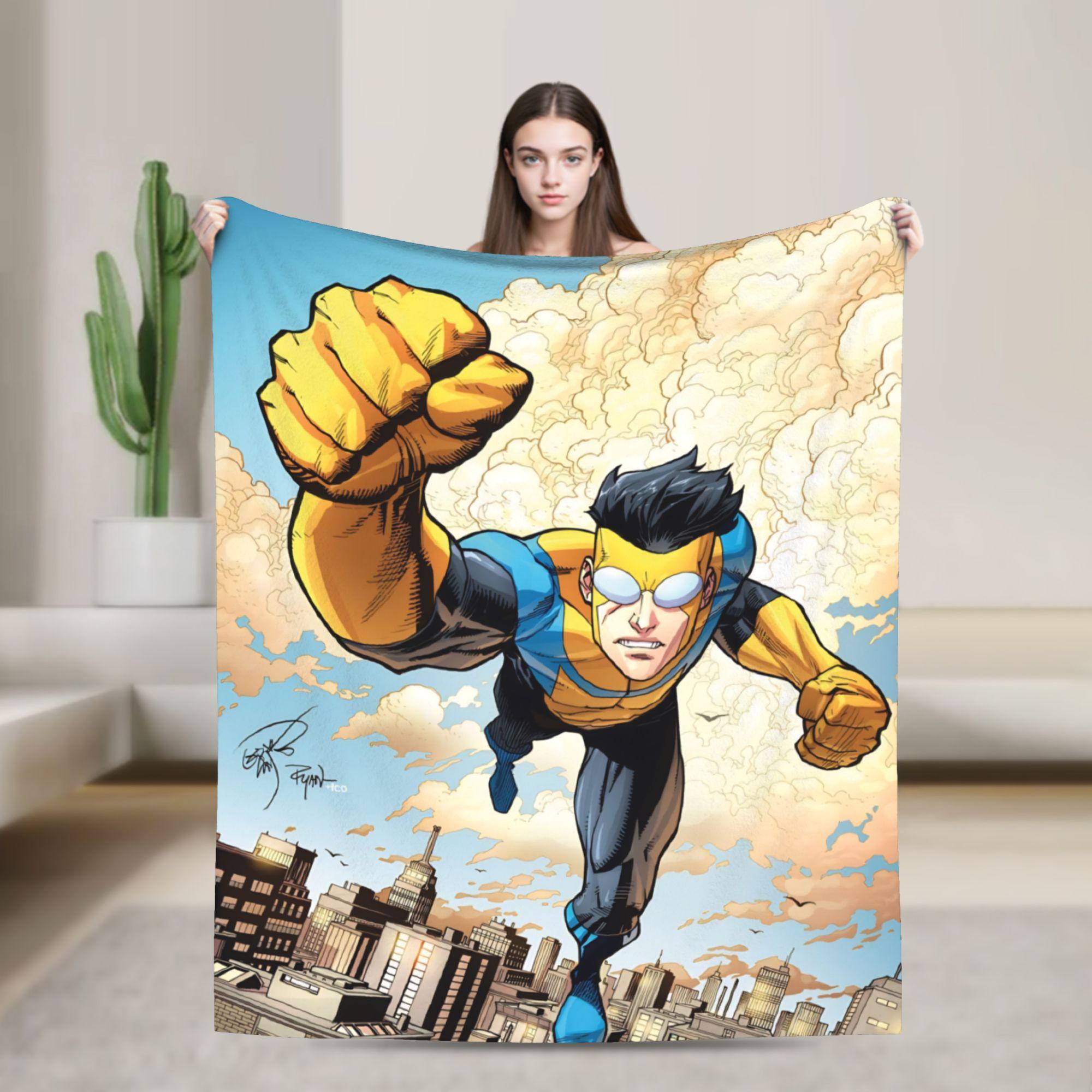 

Invincible Omniman Amazing Hero Anime Blankets Quality Warm Soft Throw Blanket Winter Couch Chair Sofa Bed Novelty Bedspread 130x150cm