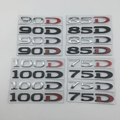For Tes-la MODEL 3 S X Y 75D 85D 90D 100D Rear Boot Trunk Tailgate Emblem Badge Sticker 3D Metal Car Styling Accessories