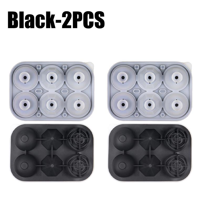 Large Silicone Ice Cube Tray with Lid Rose Diamond Ice Hockey Round Sphere Mold for Whiskey Cocktails Bourbon Easy Release