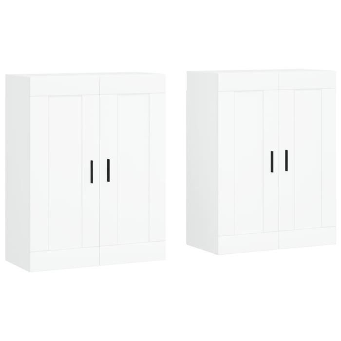 VidaXL Armoires murales 2 pcs blanc bois d'ingénierie 3198033