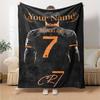 Cristiano Ronaldo (143) Personalized Text Blanket Multi-purpose Customizable Blanket Warmthful Decor Suitable for Sofa Nap Livingroom Picnics