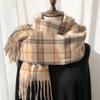 Girls Imitation Cashmere Lattice Stripe Checked Grid Wraps Korean Long Shawls Women Winter Scarves