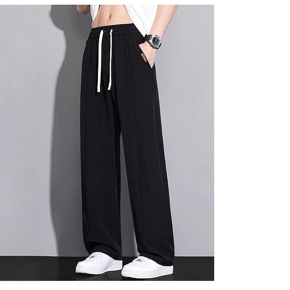 Ice Silk Pants Men's Summer Thin Quick-drying Sweatpants Sunscreen Summer Pants Loose Straight Trendy Brand Versatile Casual Trousers