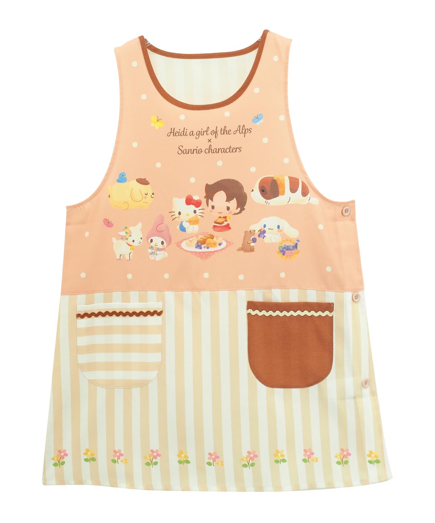 

ON NISHIKI Heidi, Girl of the Alps Sanrio Characters Apron for Nursery Teachers, Women s, Adults, Side Buttons, Quick Drying, Wrinkle Resistant, Chara
