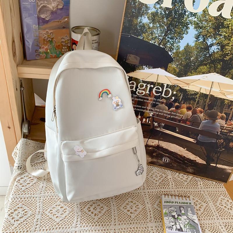 Stylish Lightweight Rainbow Pendant Backpack For Students In Various Colors