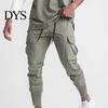 Drawstring Men Pants Solid Color Elastic Waist Ankle Banded Autumn Sweatpants for Daily Wear Male