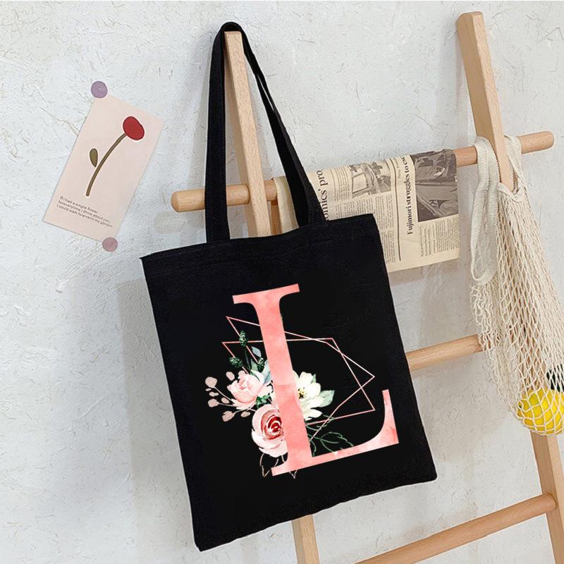 Alphabet Letter A-Z Printed Shoulder Bag Female Casual Student Crossbody Bag Large Capacity