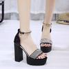 Fashion Thick Sole Versatile High Heels Shoes Women Korean Fish Mouth Shoes Sexy Nightclub Catwalk Shoes Platform Sandalias De Mujer