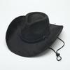 Deerskin Fleece Top Hat Retro Jazz Hat Men's and Women's Felt Hat European and American Woolen Hat Western Cowboy Hat