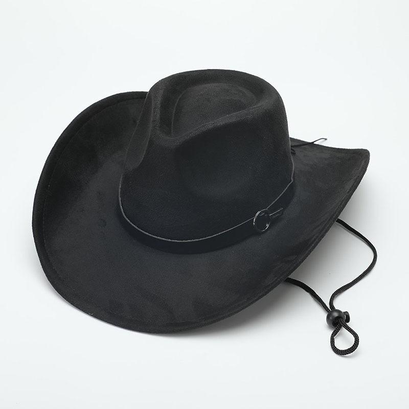 Deerskin Fleece Top Hat Retro Jazz Hat Men's and Women's Felt Hat European and American Woolen Hat Western Cowboy Hat