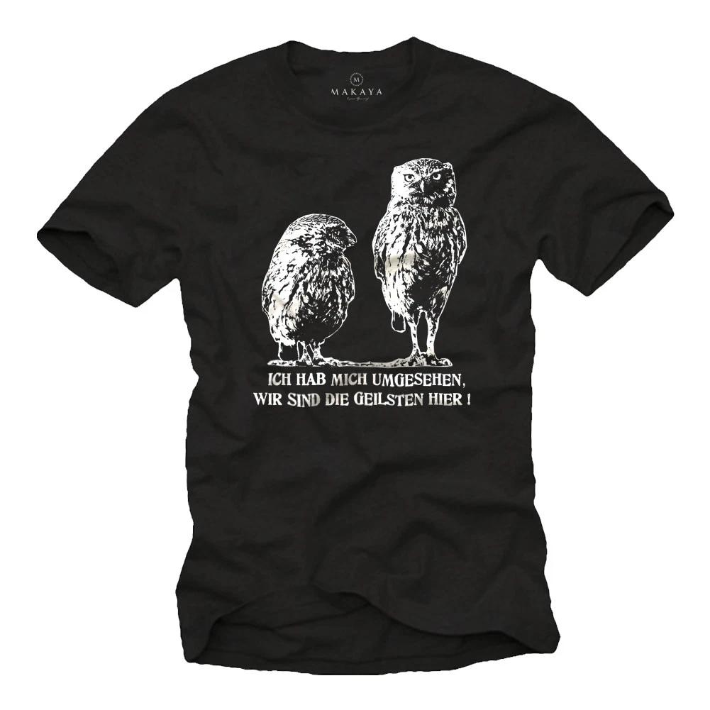 FUNNY MEN SLOGAN WOMENS T-shirt WITH OWL DESIGN PRINT - SHORT SLEEVE ANIMAL TEE XL