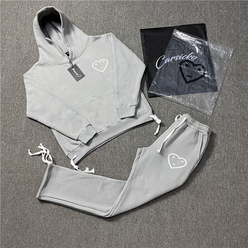 Set Felpe Uomo Donna Abbinati Tute da Jogging Felpa con Cappuccio Stampata Pantaloni