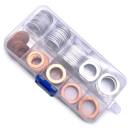 

S-NET Алюміній Мідь Сталь Гумова Шайба Широкий Діапазон Розмірів Ущільнення Зливний Болт Інструменти Авто DIY Розхідні Матеріали Універсальний Набір SN-365-AW 80 Штук