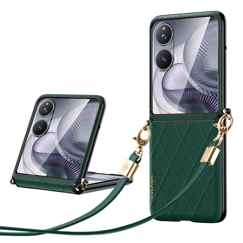 SULADA Pro Xiaomi Mix Flip 2 Pouzdro Kosočtvercové Kožené+PC Kryt na Telefon s Ramenním Popruhem