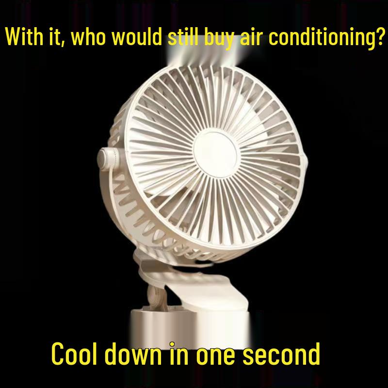 Portable USB Rechargeable Clip-on Fan for Desktop, Office, and Outdoor Use 5 inch белый