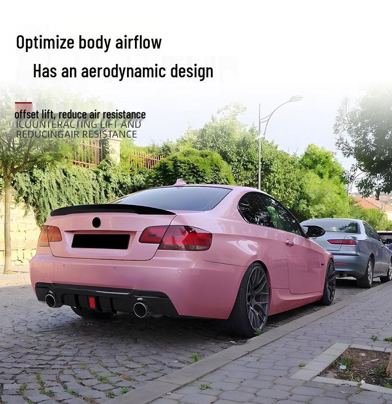 Compatible BMW 3 Series Coupe E92/E93 M Sport Rear Bumper Spoiler Lip for Tail Modification.