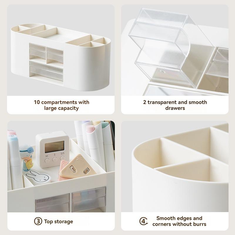 Plastic Pen Holder Storage Box Desktop Storage Multi Functional Simple Office Stationery  Pen Holder