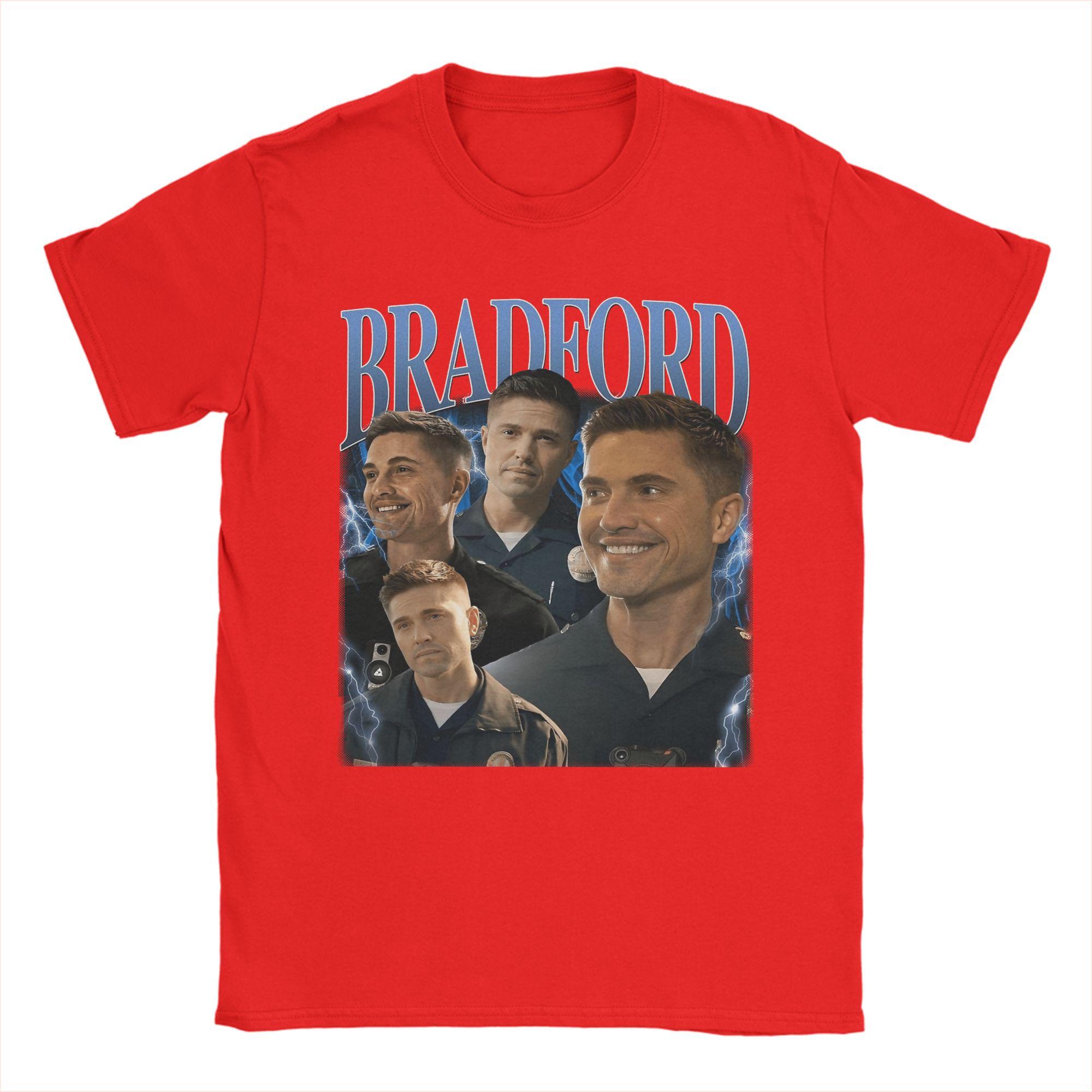 

Tim Bradford The Rookie TShirts for Men Vintage 100 Cotton Tee Shirt Crewneck Short Sleeve T Shirts Printing Tops S