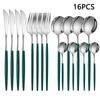 16pcs Household Stainless Steel Tableware Set Western Steak Knife Fork Spoon Tableware Hotel Restaurant Tableware