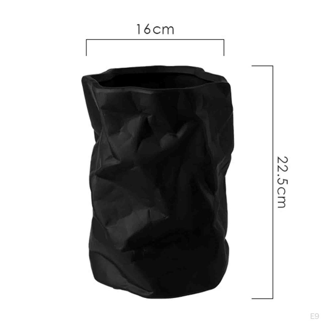 Crumpled Ceramic Flower Vase Elegant for Home Party Decoration Ornaments Housewarming Gift
