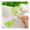 TARATI Refrigerator Magnets, Bookmarks, Metal, Translucent Design, Leaf Motif, Stained Glass Style, Tassel, Bookmark & Refrigerator Magnet, Japanese