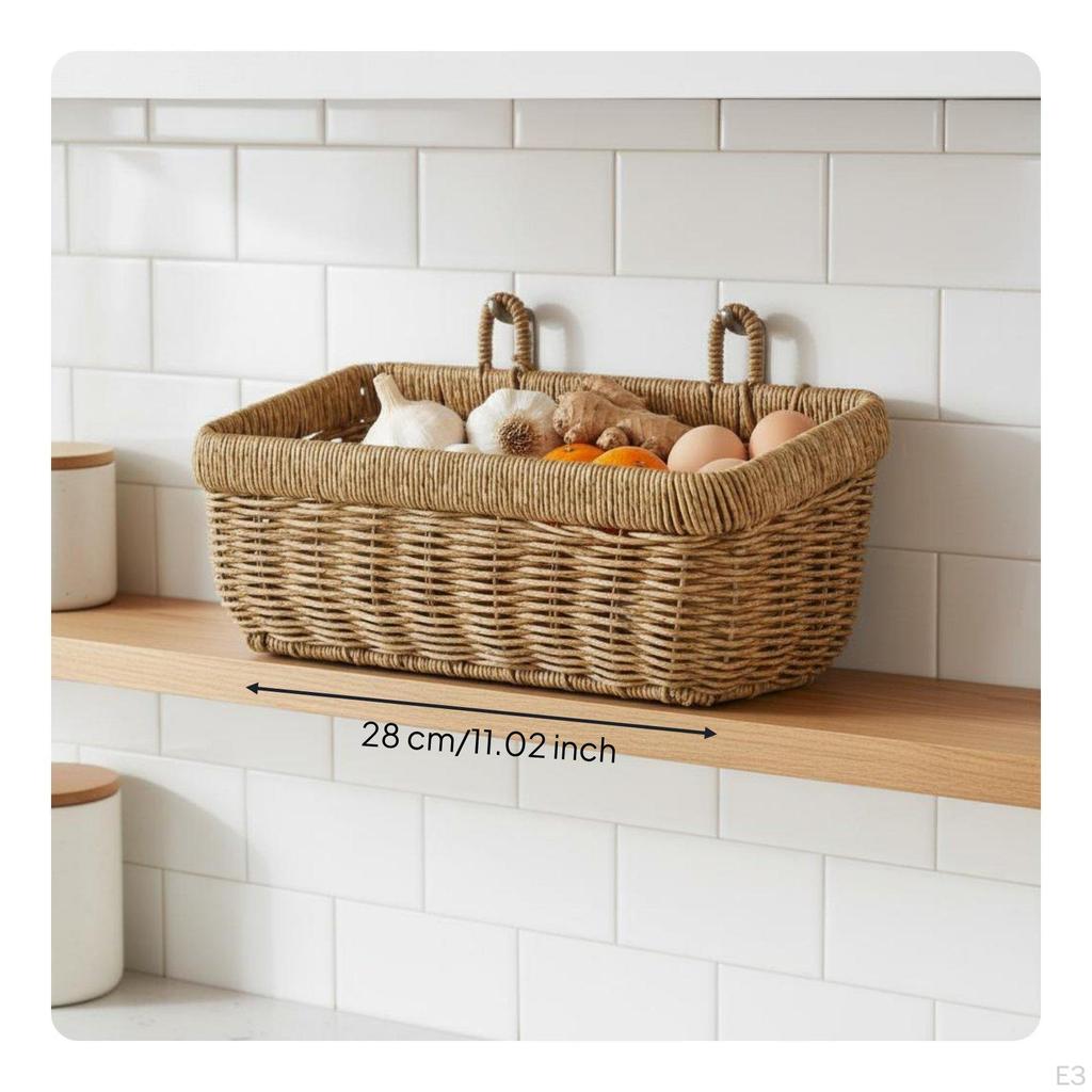 Wall Hanging Storage Basket SpaceSaving Woven Versatile Handwoven Bin