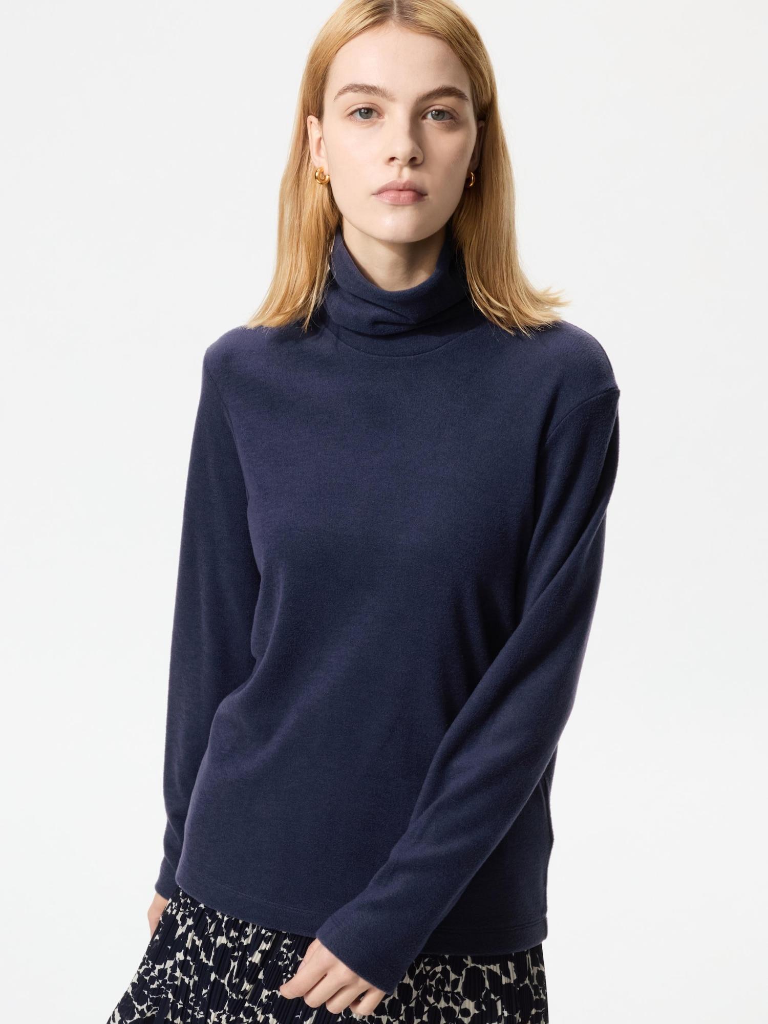 

Футболка с высоким воротом и длинным рукавом из флиса Uniqlo Japan HeaTTech 69 NAVY/L