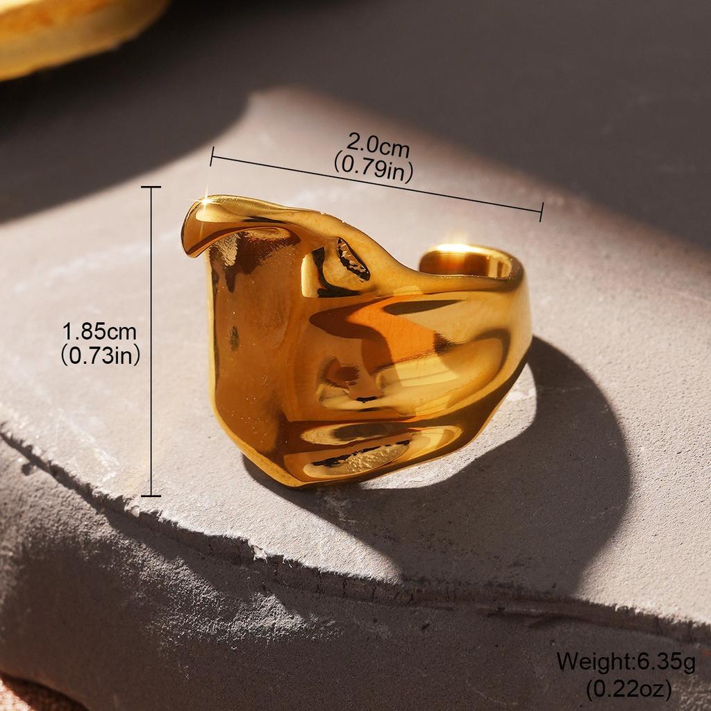 Cold wind fashion stainless steel European and American ring temperament line high-end sense gold hand jewelry