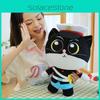 Cat Adorable Black Sheriff Plush Toy Cuddly Sleep Buddy Kids Bedtime Doll Gift